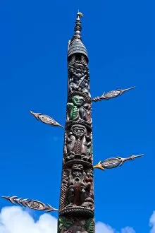 South Pacific Gallery: Traditional wood carving in Noumea, New Caledonia, Melanesia, South Pacific, Pacific
