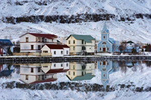 Images Dated 29th October 2008: Traditional wooden church, built in 1922, at Seydisfjordur, a town founded in 1895 by a Norwegian