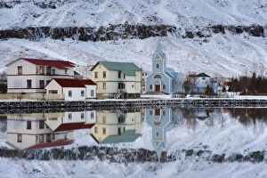 Images Dated 29th October 2008: Traditional wooden church, built in 1922, at Seydisfjordur, a town founded in 1895 by a Norwegian