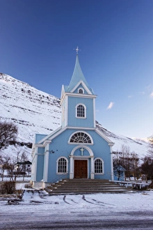 Images Dated 29th October 2008: Traditional wooden church, built in 1922, at Seydisfjordur, a town founded in 1895 by a Norwegian