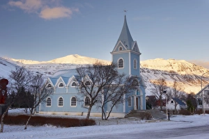 Images Dated 29th October 2008: Traditional wooden church, built in 1922, at Seydisfjordur, a town founded in 1895 by a Norwegian