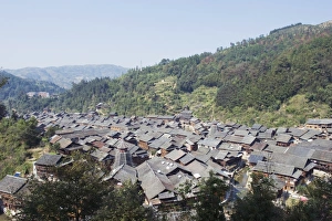 Images Dated 14th November 2008: Traditional wooden houses in Zhaoxing Dong ethnic village, Guizhou Province, China, Asia