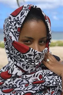 Images Dated 8th August 2007: Traditionally dressed Muslim woman from Moheli, Comoros, Africa