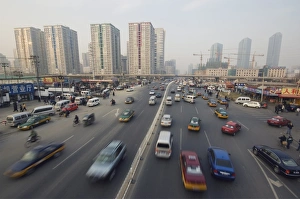 Images Dated 19th December 2007: Traffic in the Central Business District business district, Guomao area, Beijing, China, Asia