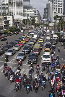 Congestion Prints: Traffic congestion in downtown area, Bangkok, Thailand, Southeast Asia, Asia