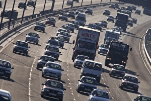 Motorway Prints: Traffic on the M25 motorway in England, United Kingdom, Europe