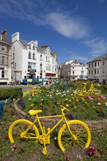 Bicycles Prints: Traffic roundabout with painted bicycles