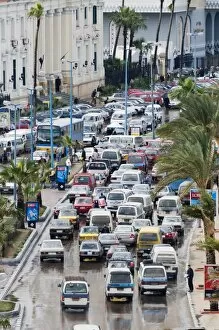 Images Dated 26th January 2008: Traffic on the Sharia 26th July on the waterfront, Alexandria, Egypt, North Africa