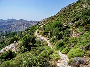 Hiking Trail Prints: Trail to Mount Zas (Zeus), Naxos Island, Cyclades, Greek Islands, Greece, Europe