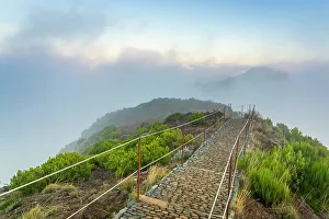 Mountaintop Prints: Trail on top of Pico Ruivo mountain, Santana, Madeira, Portugal, Atlantic, Europe