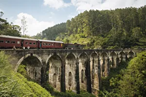 Sri Lanka Prints: Train crossing Nine Arch Bridge, Ella, Uva Province, Sri Lanka, Asia