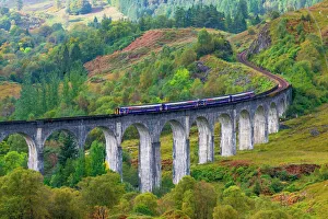 Highlands Prints: Train on the Glenfinnan Railway Viaduct