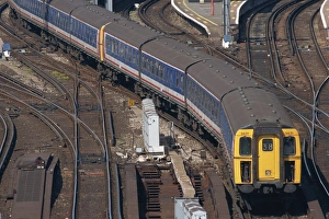 Waterloo Prints: Train leaving Waterloo station, London, England, United Kingdom, Europe