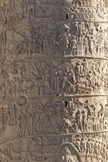 Close Up View Prints: Trajans Column, UNESCO World Heritage Site, Rome, Lazio, Italy, Europe