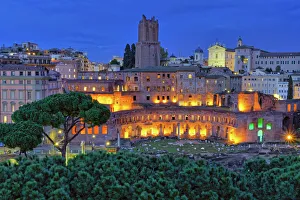Light Beam Prints: Trajans Market (Mercati di Traiano), restored Roman forum complex, UNESCO World Heritage