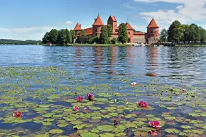 Lithuania Prints: Trakai Castle on an island in Lake Galve, Lithuania, Europe