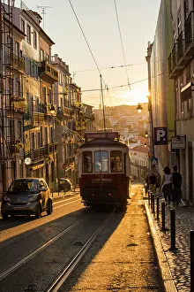 Lisbon Prints: Tram in Lisbon, Portugal, Europe