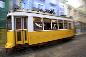 People Travelling Prints: Tram, Lisbon, Portugal, South West Europe