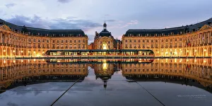 Public Space Prints: Tram at the Miroir D'Eau, Place de la Bourse