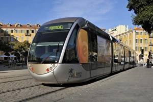Trams Prints: Tram, Place Garibaldi, Nice, Alpes Maritimes, Provence, Cote d Azur
