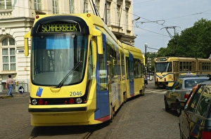 Trams Prints: Trams, Place Royale, Brussels, Belgium, Europe