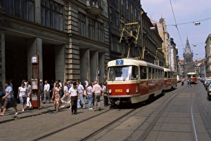 Czech Prints: Trams, Prague, Czech Republic, Europe