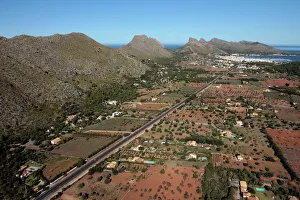 Mallorca Prints: Tramuntana Mountains and Port de Pollenca, Mallorca, Balearic Islands, Spain, Europe