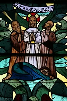 Images Dated 3rd June 2006: The Transfiguration in the stained glass window of Saint-Joseph des Fins church, Annecy