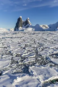 Transiting the Lemaire Channel in heavy first year sea ice, Antarctica, Polar Regions