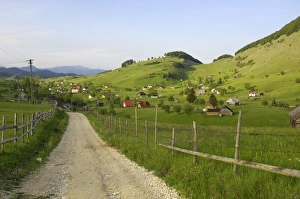 Romanian Prints: Transylvanian village of Sirnea, near Bran, Transylvania, Romania, Europe