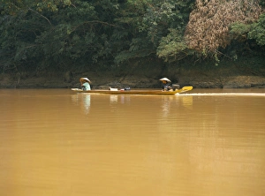 Long Boat Prints: Travel by outboard powered local longboat