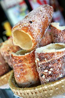 Trdelnik, a traditional sweet Czech pastry, Prague, Czech Republic, Europe