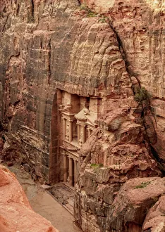 Petra Prints: The Treasury, Al-Khazneh, elevated view, Petra, UNESCO World Heritage Site, Ma an