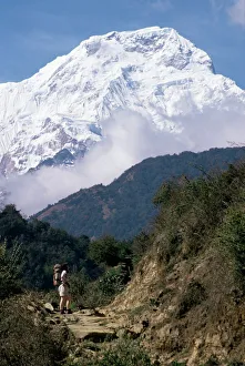 Images Dated 6th August 2008: Trekking en route to Anapurna