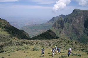 Step Prints: Trekking, Simien Mountains National Park, UNESCO World Heritage Site, Ethiopia, Africa