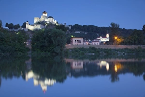 Slovakia Prints: Trencin Castle at dusk, Trencin, Trencin Region, Slovakia, Europe