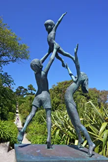 Children Prints: Tresco Children sculpture by David Wynne, in the sub-tropical gardens, Island of Tresco