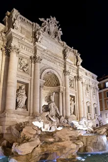 Roman Empire Prints: Detail of the Trevi Fountain, an 18th-century fountain