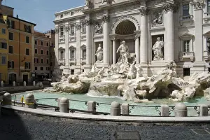 Water Feature Prints: Trevi Fountain, deserted due to the 2020 Covid-19 lockdown restrictions, Rome, Lazio