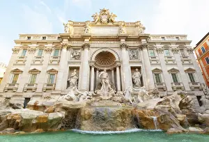 Romance Prints: The Trevi Fountain (Fontana di Trevi) in the early morning light, Rome, Lazio, Italy