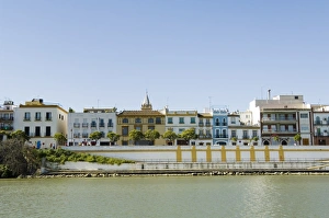 Triana district on left and the river Rio Guadalquivir