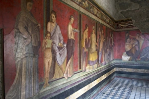 Roman Culture Prints: In the Triclinium, Villa dei Misteri, Pompeii, UNESCO World Heritage Site, Campania
