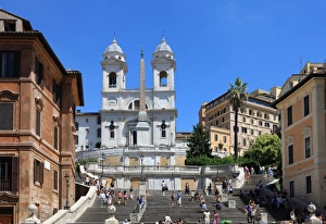 Large Group Prints: Trinita dei Monti church, Rome, Lazio, Italy, Europe