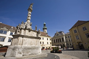 Trinity Column, Fo Ter, Old Town, Sopron, Hungary, Europe