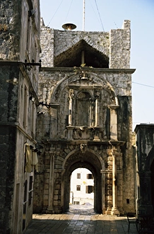 Korcula Prints: Triumphal arch dating from 1650, Korcula, Korcula Island, Croatia, Europe