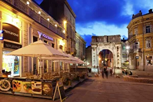 Pula Prints: Triumphal arch of Sergil in Old Town, Pula, Istra, Croatia, Europe