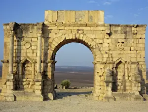 Volubilis Prints: Triumphal Arch, Volubilis, UNESCO World Heritage Site, Morocco, North Africa, Africa