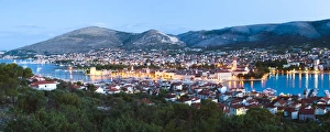 Trogir Prints: Trogir at night, UNESCO World Heritage Site, Dalmatian Coast, Croatia, Europe