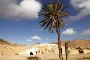 Troglodyte Prints: Troglodyte pit home, Berber underground dwelling in the Desert, Matmata