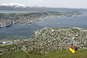 Moving Down Prints: Tromso, seen from Mount Storsteinen, northern Norway, Scandinavia, Europe